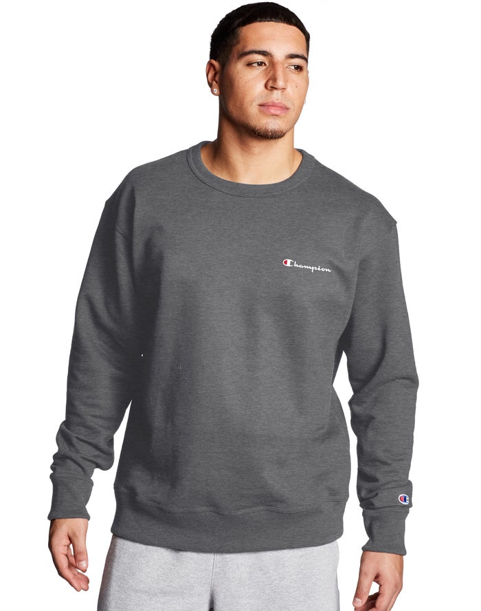 Sudadera Champion Hombre - Powerblend Fleece Crew Script Logo ( Gris Oscuro ) 5912860-YP